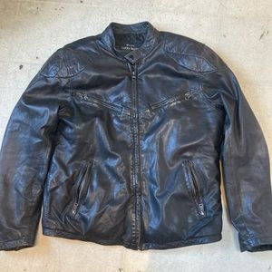 Lucky brand leather jacket high end high quality Large motorcycle jacket Harley